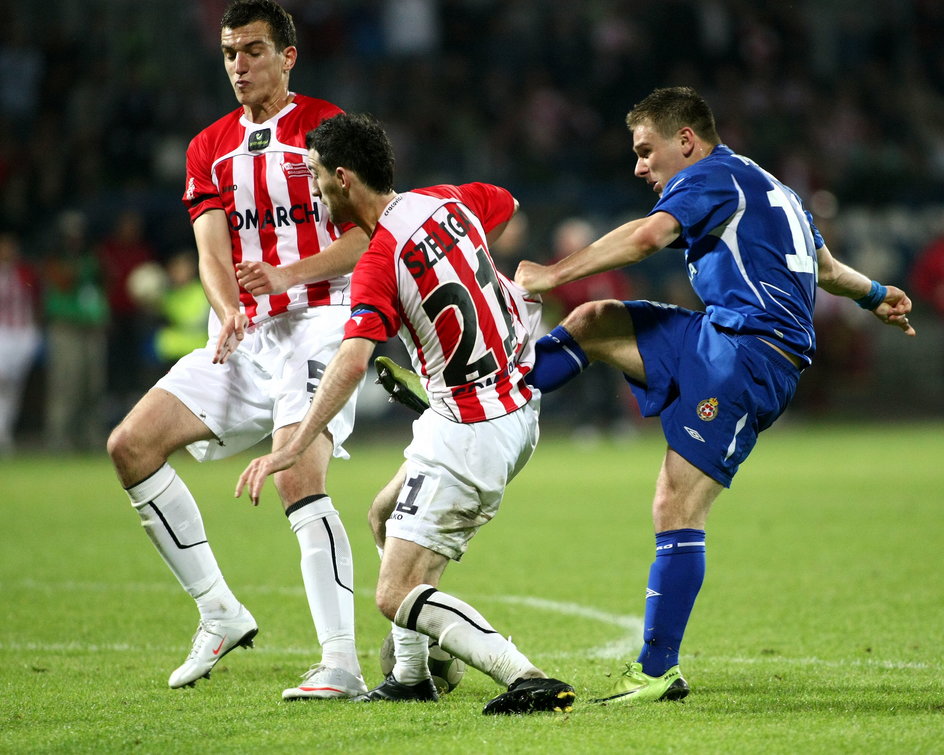 Marek Wasiluk (z lewej) jako piłkarz Cracovii