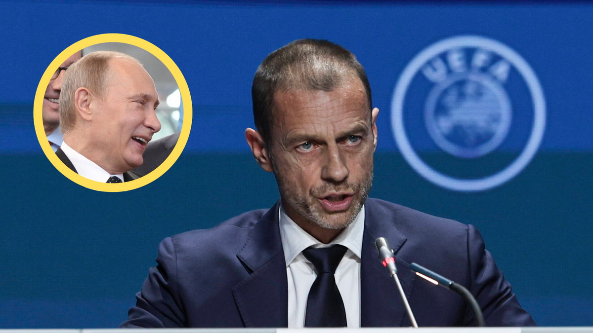 Szef UEFA Aleksander Ceferin (w ramce Władimir Putin)