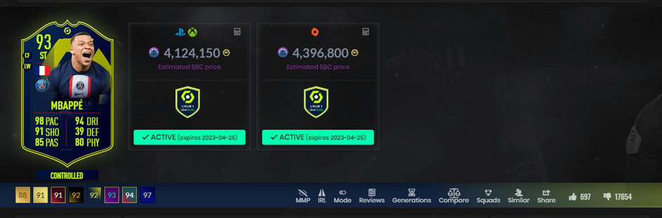 Mbappe POTM na FUTBIN