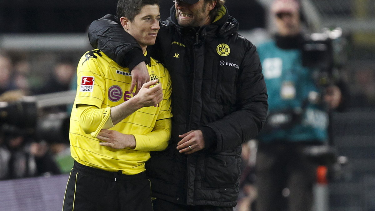 Robert Lewandowski (L) i Juergen Klopp