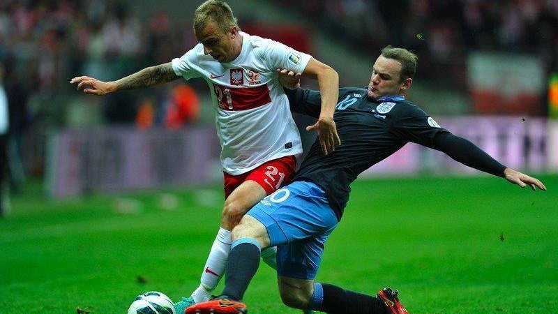 Polska - Anglia/ Wayne Rooney i Kamil Grosicki 