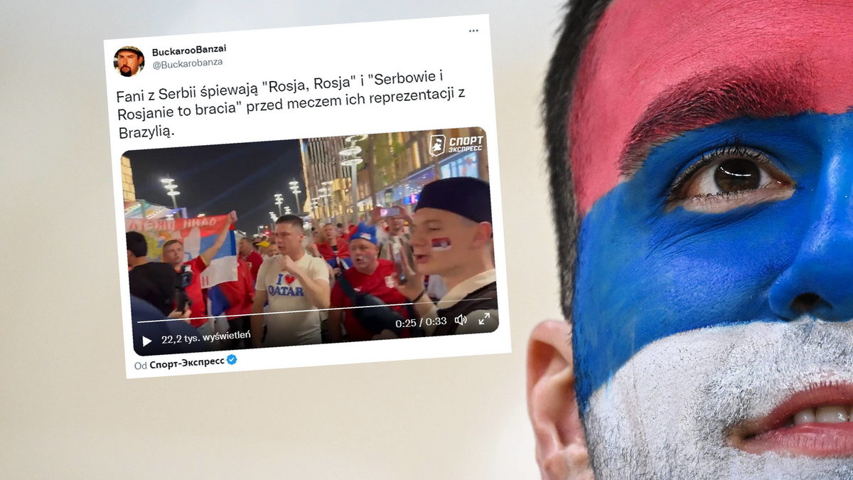 Serbowie otwarcie wspierają Rosję na mundialu w Katarze 