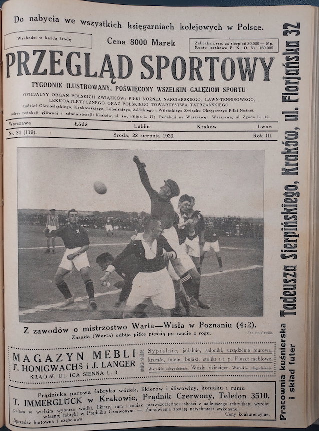 Przegląd Sportowy din 22 august 1923. Pentru 8.000 de mărci...