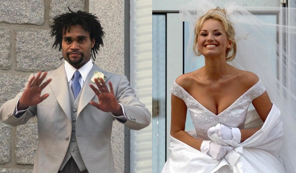 Christian Karembeu i Adriana Sklenarikova w grudniu 1998 r.