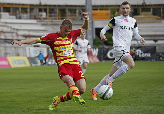 PIŁKA NOŻNA EKSTRAKLASA JAGIELLONIA KGHM ZAGŁĘBIE LUBIN (Filip Modelski Bartosz Rymaniak )