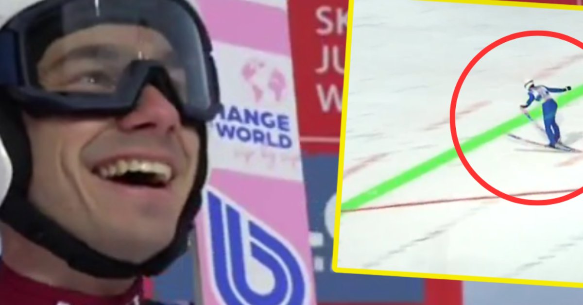 Outstanding Jump by Jakub Wolny at the Ski Jumping Competition