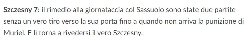 Serwis Calciomercato.com przyznał Szczęsnemu najwyższą notę