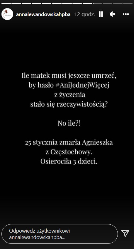 Anna Lewandowska o śmierci Agnieszki z Częstochowy