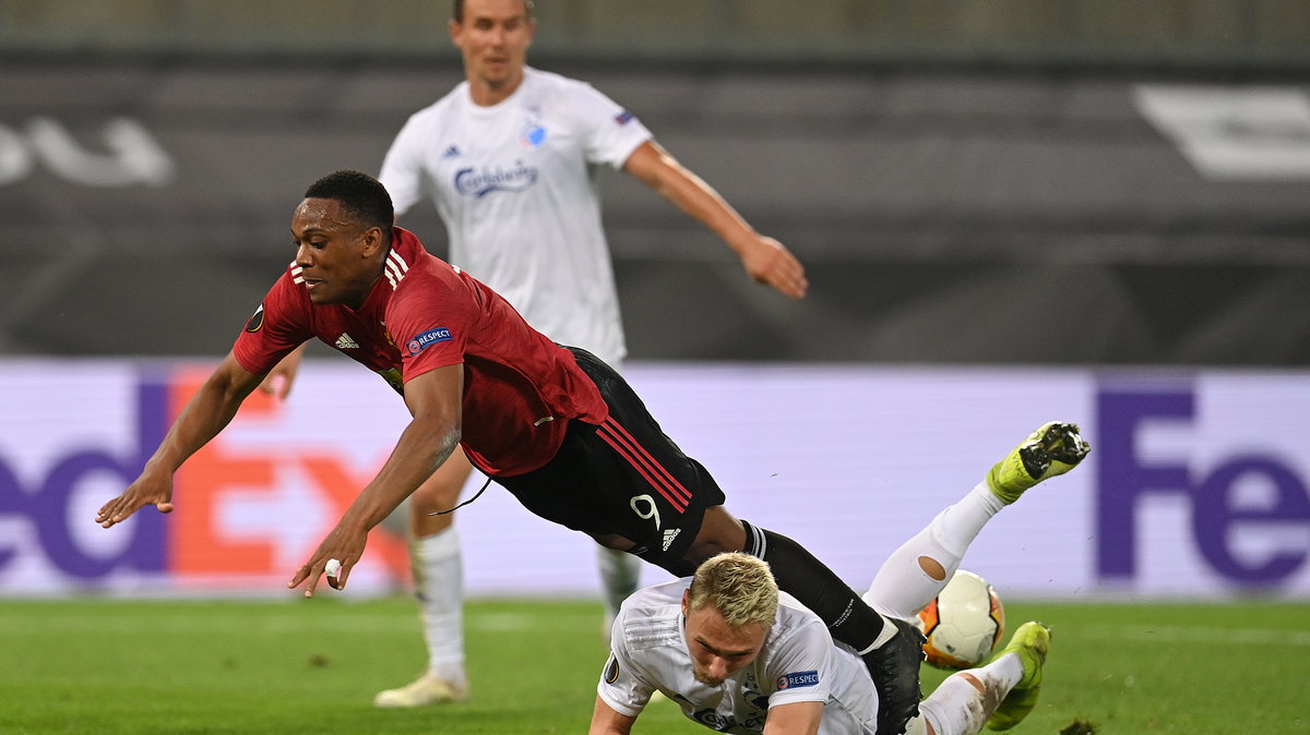 Victor Nelsson (FC København) i Anthony Martial (Manchester United)