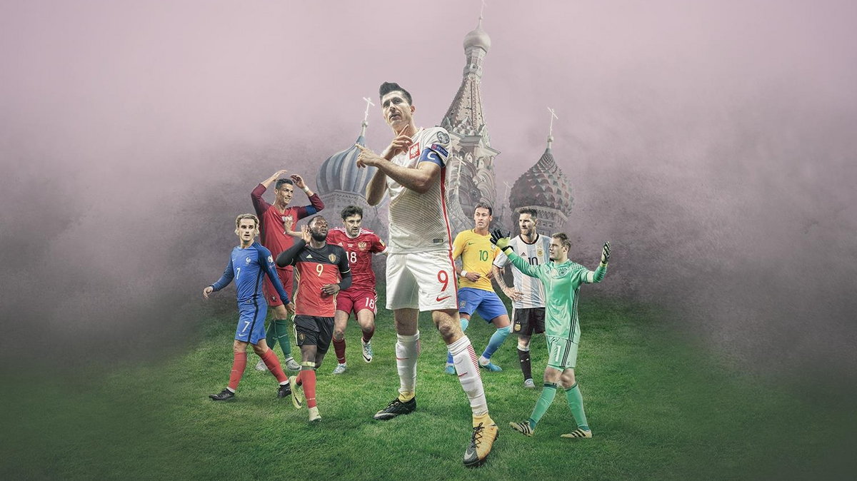 Robert Lewandowski, Cristiano Ronaldo, Leo Messi, Neymar, Manuel Neuer, Antoine Griezmann, Romelu Lukaku, Jurij Żyrkow