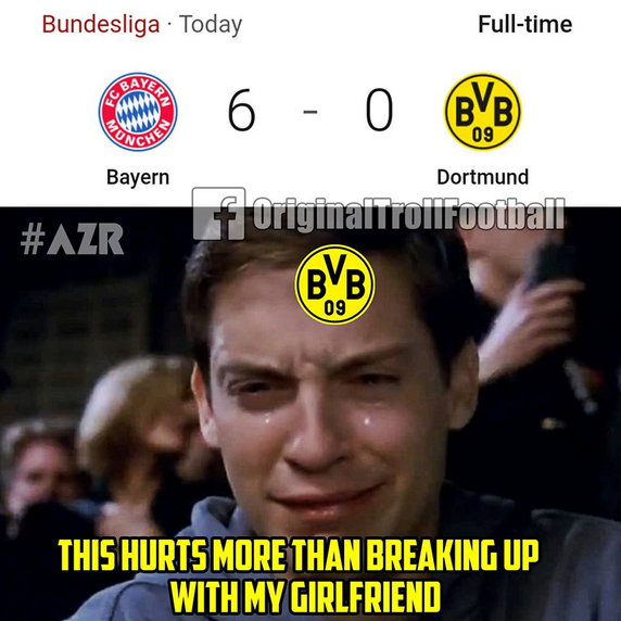 Bayern Monachium rozgromił Borussię Dortmund - memy fot. Internet