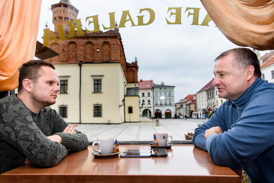 Mirosław Kubisztal w Tarnowie z autorem materiału, dziennikarzem „PS” Marcinem Doboszem.