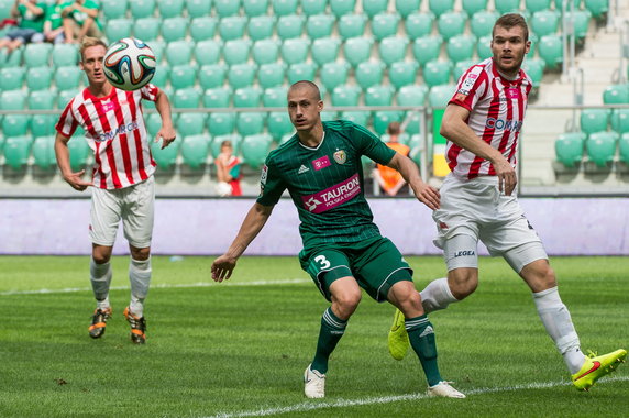 PIŁKA EKSTRAKLASA ŚLASK WROCŁAW CRACOVIA (Piotr Celeban Bartosz Rymaniak )