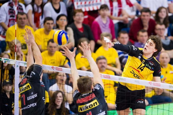 PGE Skra Bełchatów - Asseco Resovia Aleh Akhrem, Piotr Nowakowski, Aleksandar Atanasijević