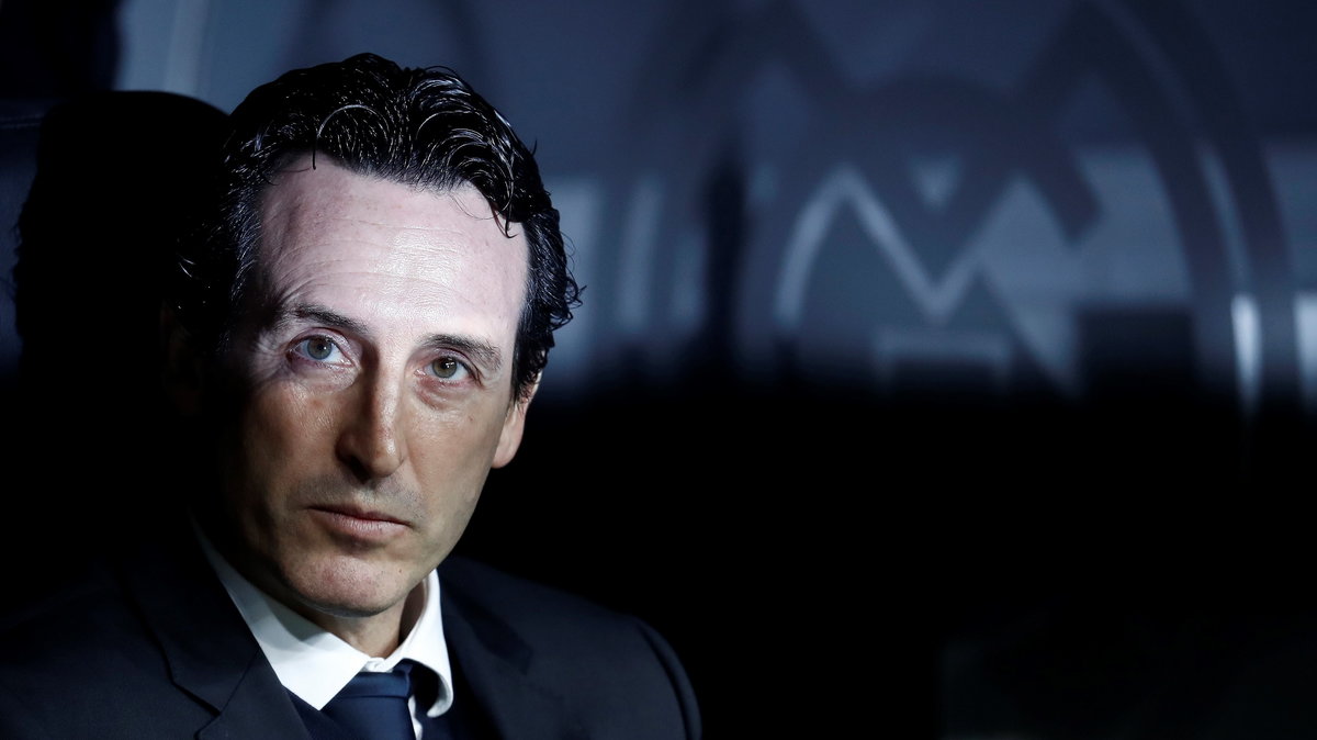 Unai Emery na trybunach Santiago Bernabeu