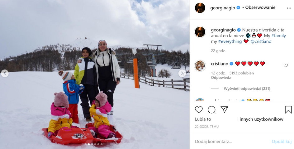 Zdjęcie z Instagramu Georginy Rodriguez