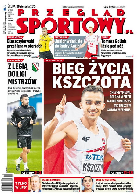 Okładka "Przeglądu Sportowego" środa 25.08.2015