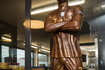epa08196930 - SWITZERLAND CRISTIANO RONALDO CHOCOLATE STATUE (Life-size sculpture of national soccer star Cristiano Ronaldo)