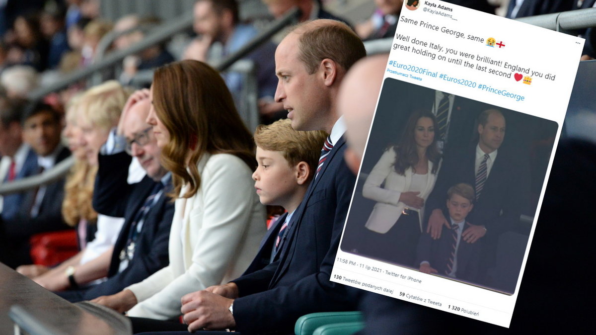 Książę William i księżna Kate z synem na Wembley