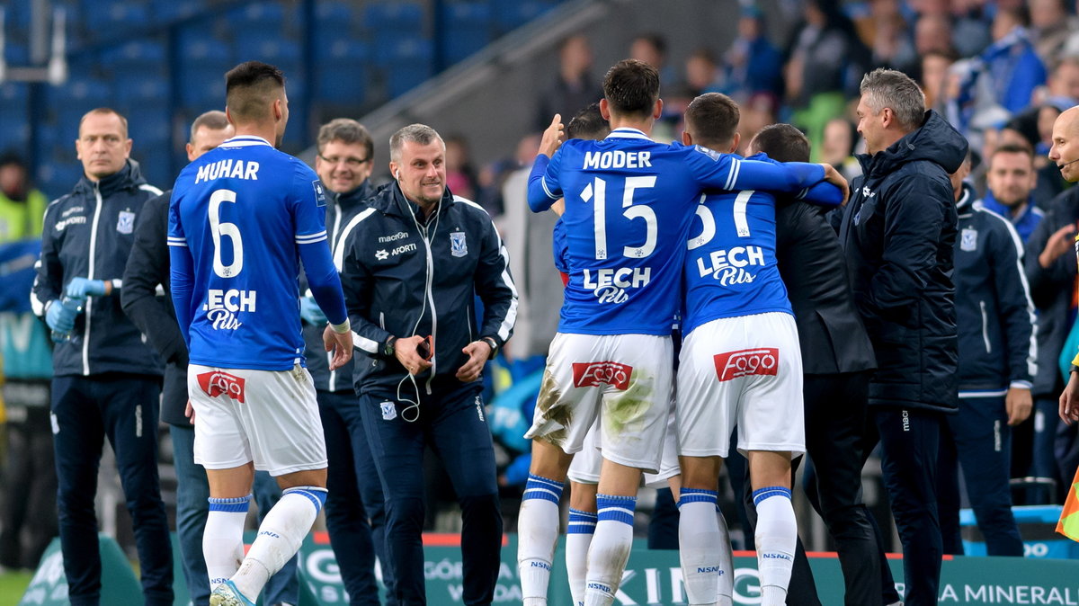 Radość drużyny Lecha Poznań