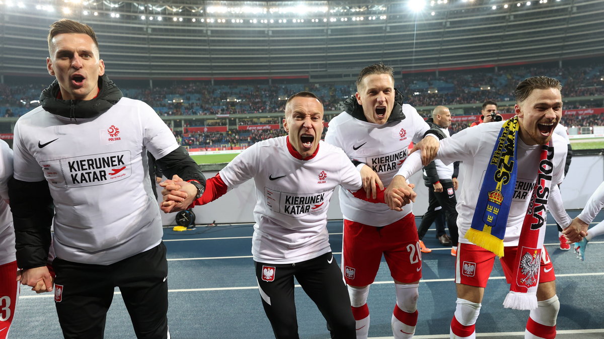 Od lewej: Arkadiusz Milik, Jacek Góralski, Piotr Zieliński, Matty Cash