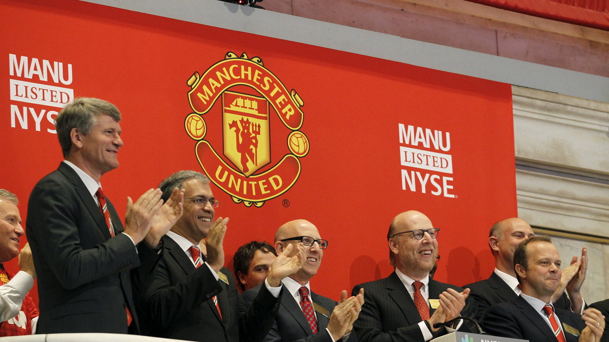 File photo of Manchester United executives and owners ringing the opening bell at the NY Stock Exchange