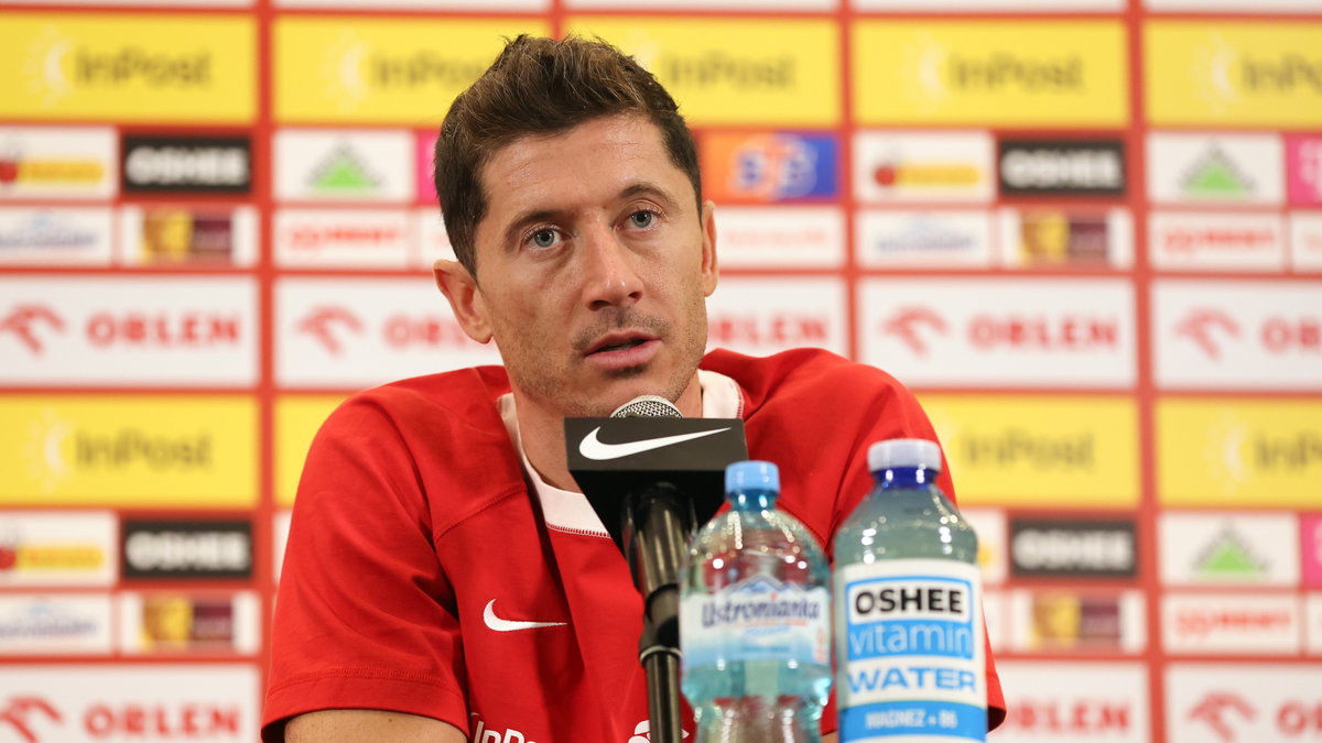 Robert Lewandowski na konferencji