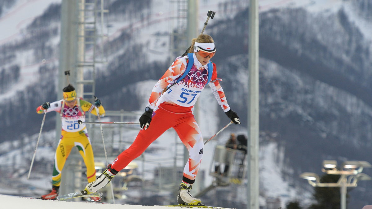 Krystyna Pałka podczaas biegu na 15 km