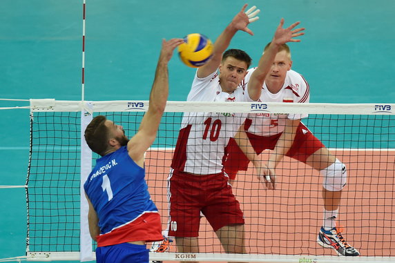 SIATKÓWKA FIVB MISTRZOSTWA ŚWIATA 2014 POLSKA SERBIA ( Nikola Kovacevic Mariusz Wlazły)