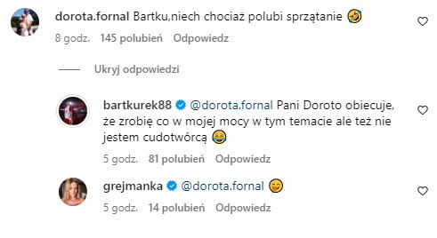 Bartosz Kurek zareagował na komentarz mamy Tomasza Fornala