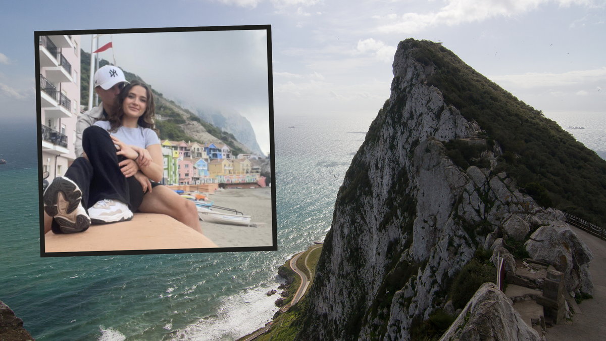 Konrad Skuza z dziewczyną Pauliną na plaży w dzielnicy Little Genoa Gibraltar