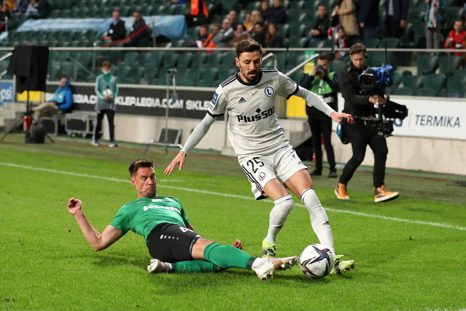 Maciej Orłowski podczas meczu Legia Warszawa - Górnik Łęczna