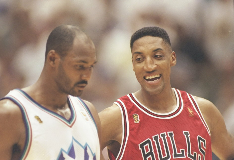 Karl Malone i Scottie Pippen w czasach gry w NBA