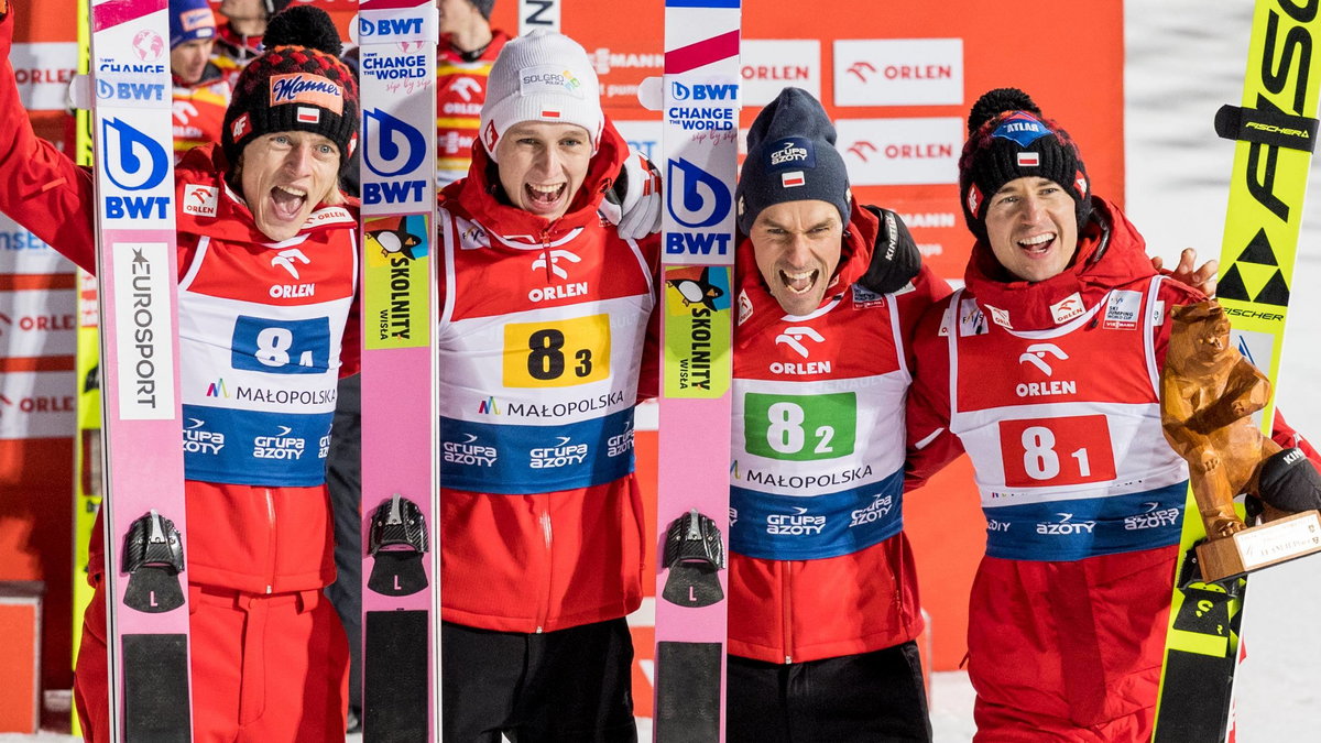 Dawid Kubacki, Paweł Wąsek, Piotr Żyła i Kamil Stoch