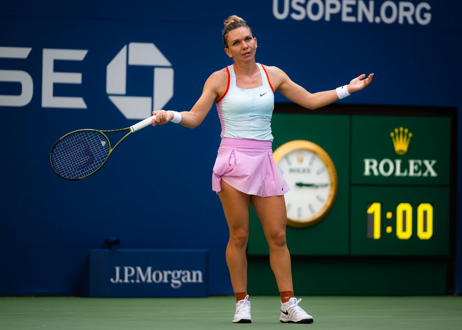 Simona Halep w trakcie meczu z Darią Snigur