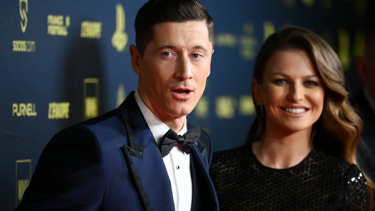 Anna Lewandowska i Robert Lewandowski na gali Złotej Piłki