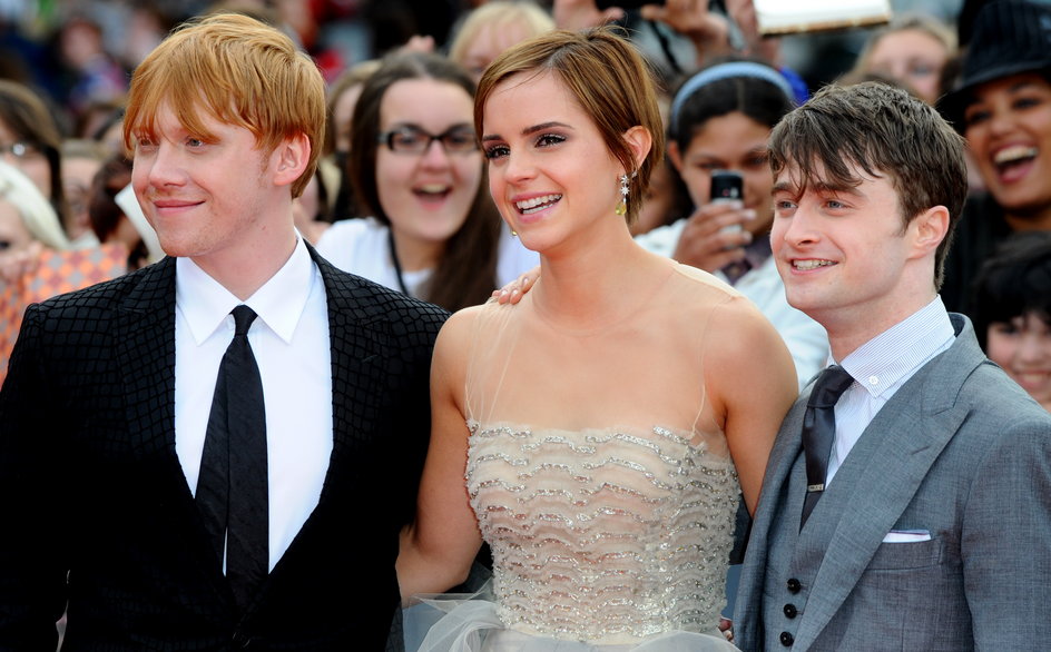 Rupert Grint, Emma Watson i Daniel Radcliffe na premierze "Insygniów Śmierci cz 2" w 2011 roku