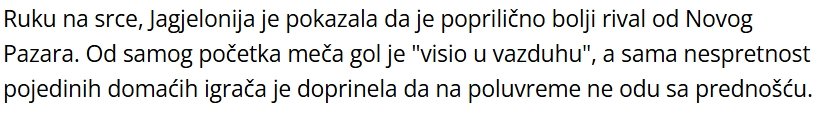 I media serbi dopo la partita di Jagiellonia