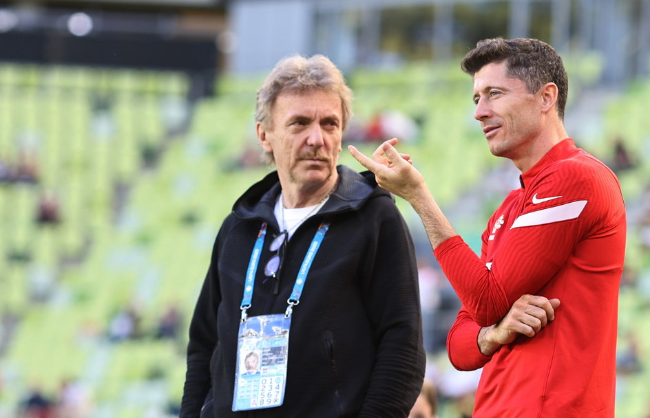 Zbigniew Boniek i Robert Lewandowski w 2021 r.