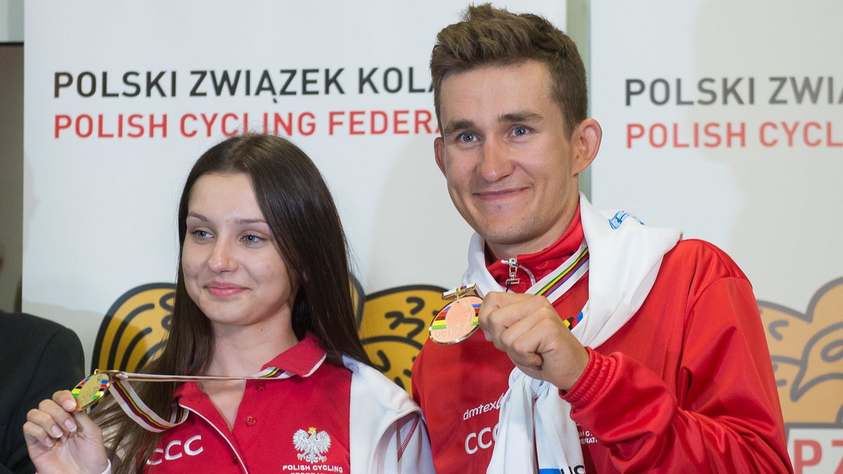 Polscy medaliści - Agnieszka Skalniak i Michał Kwiatkowski