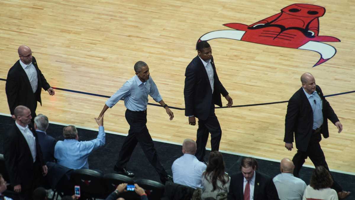Barack Obama na meczu NBA