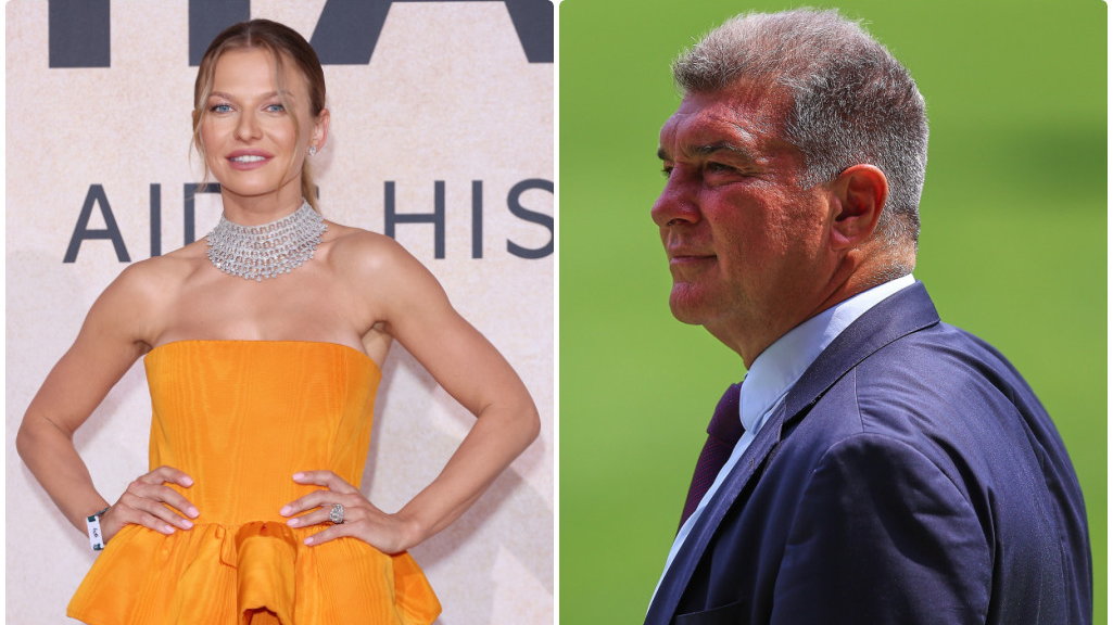 Anna Lewandowska i Joan Laporta, prezes FC Barcelona