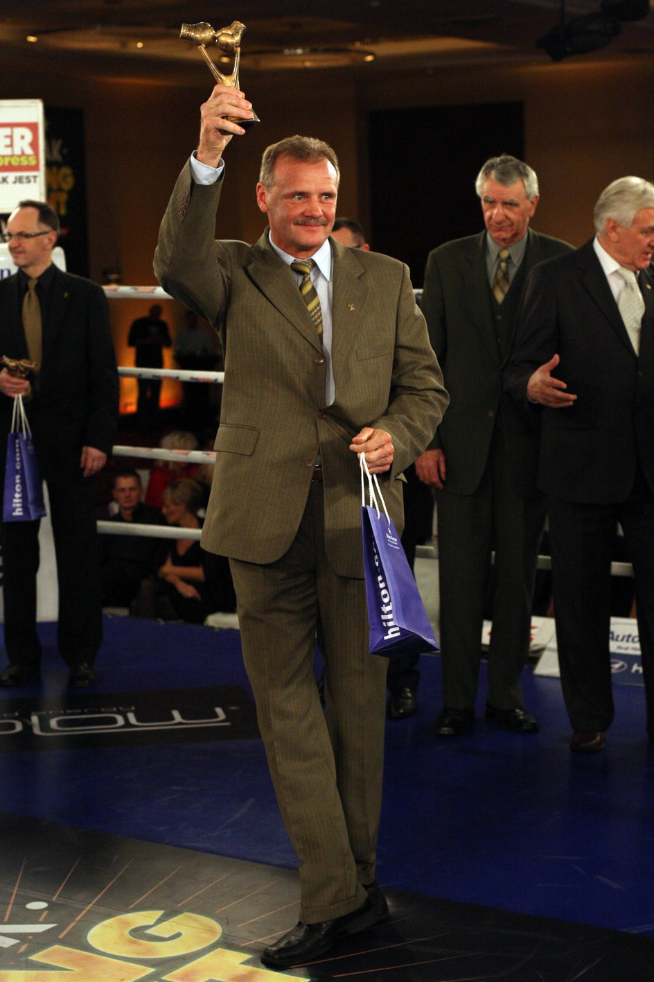 Henryk Petrich jako gość gali boksu zawodowego w 2010 r.