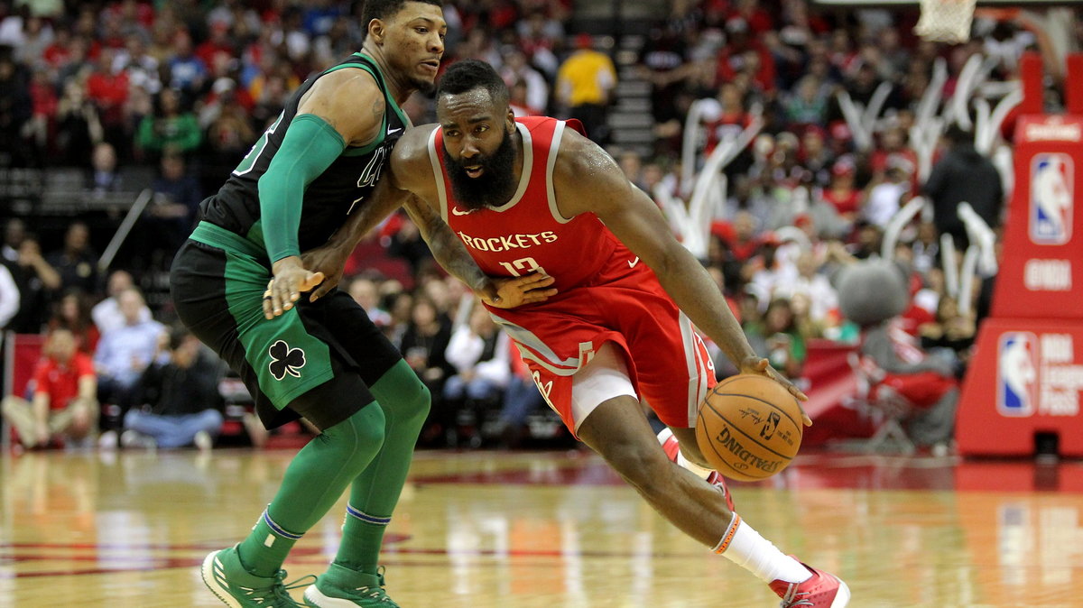 James Harden (z prawej) z Houston Rockets