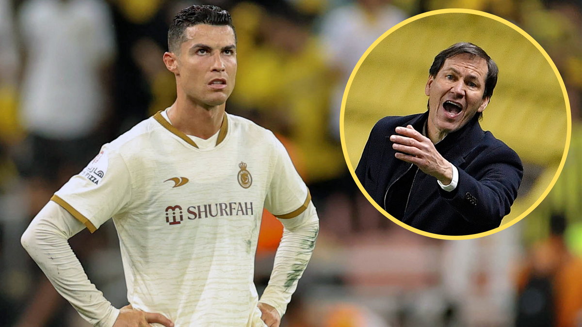 Cristiano Ronaldo i Rudi Garcia (w kółku)