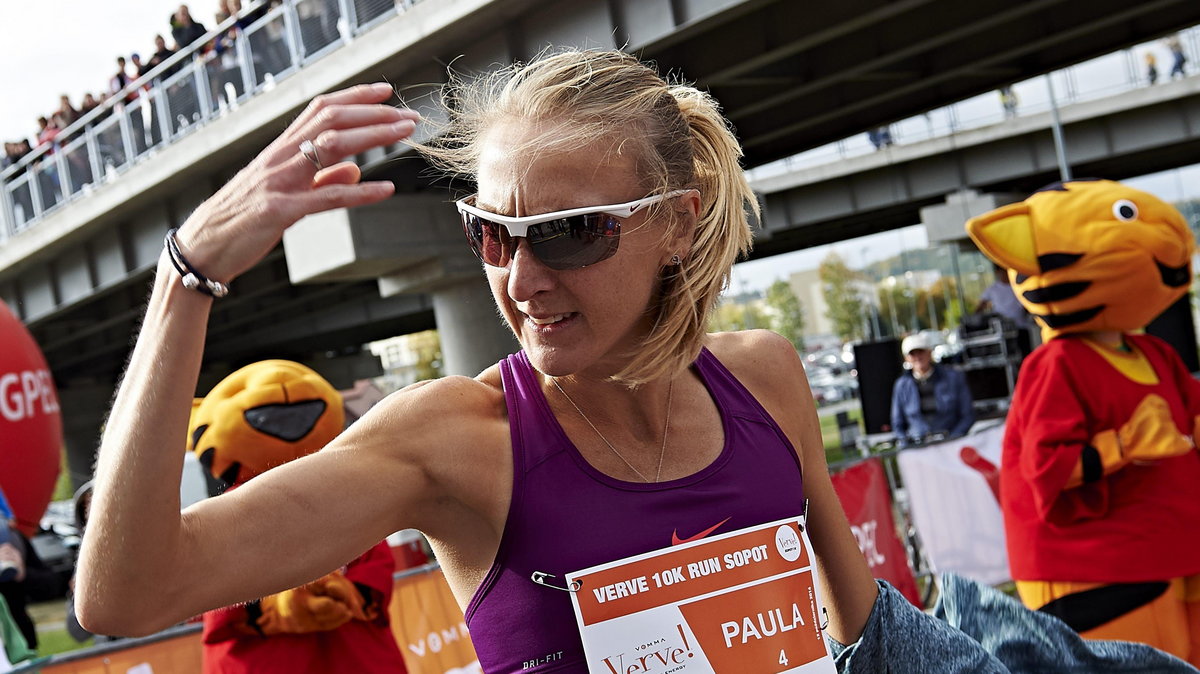 Brytyjka Paula Radcliffe na starcie biegu Verve Run na 10 km w Gdańsku