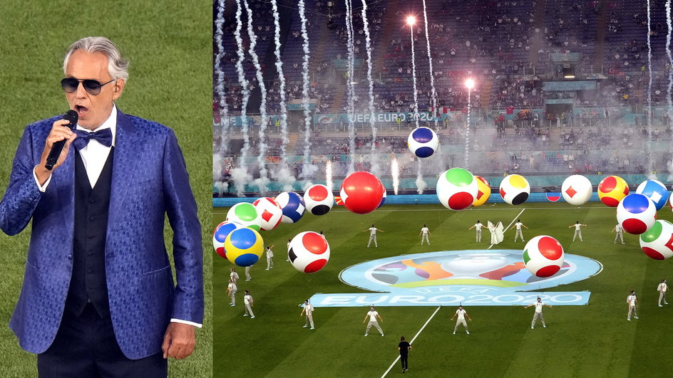 Andrea Bocelli na ceremonii otwarcia Euro 2020