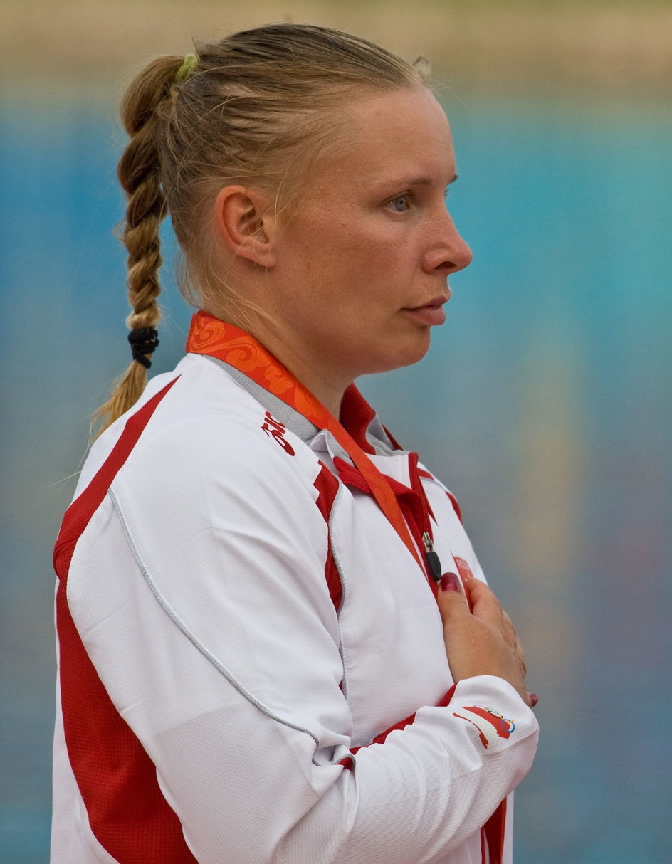 Aneta Konieczna na podium IO w Pekinie w 2008 r.