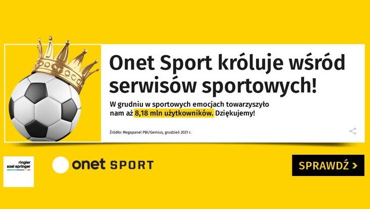 Onet Sport liderem wśród sportowych serwisów internetowych