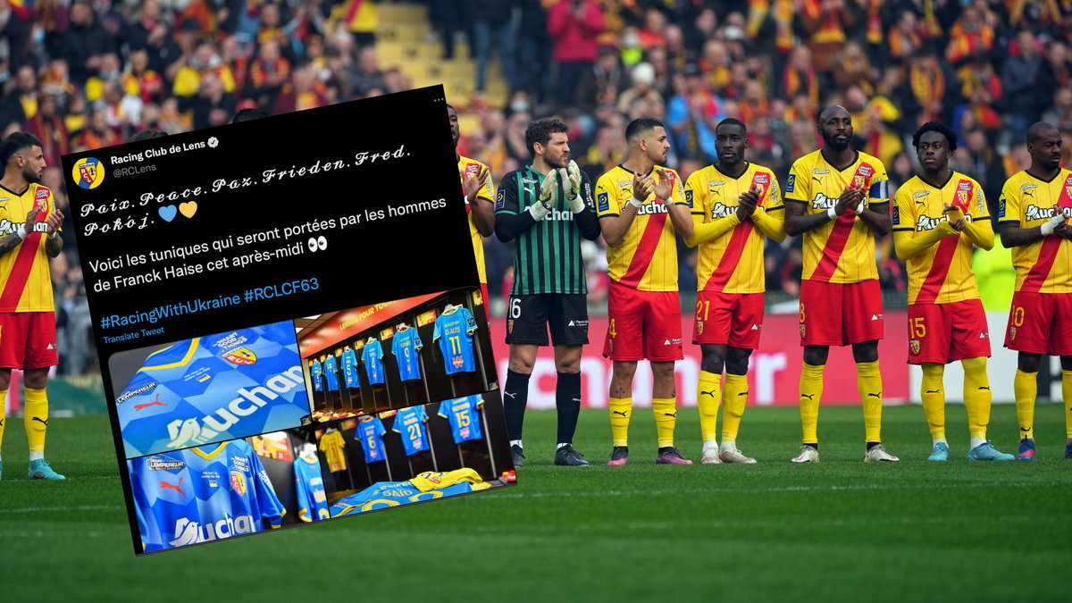 Francuski klub okazał solidarność z Ukrainą. Zmienił swoje barwy (screen: Twitter/@RCLens)